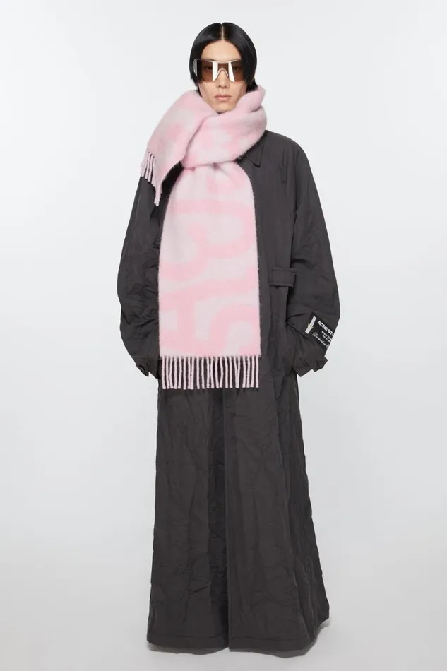Acne Studios Logo Scarf Pink Man Scarves