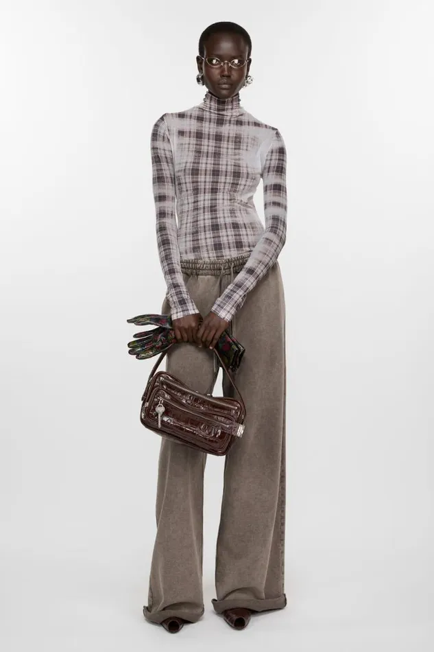 Acne Studios Logo Sweatpants Taupe Brown Woman Trousers