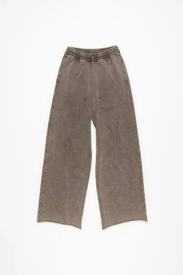 Acne Studios Logo Sweatpants Taupe Brown Woman Trousers