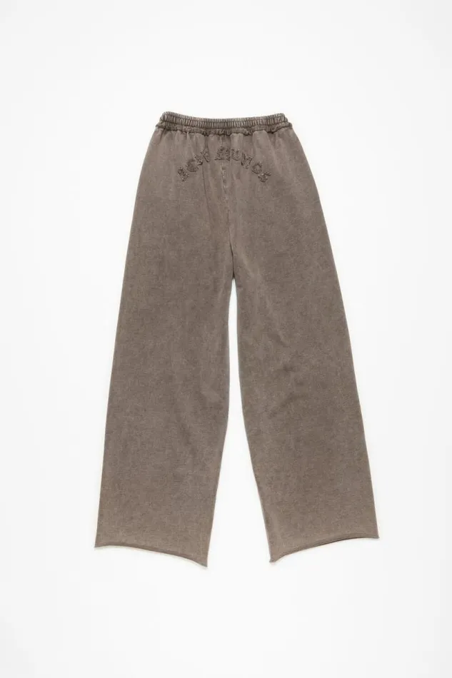 Acne Studios Logo Sweatpants Taupe Brown Woman Trousers