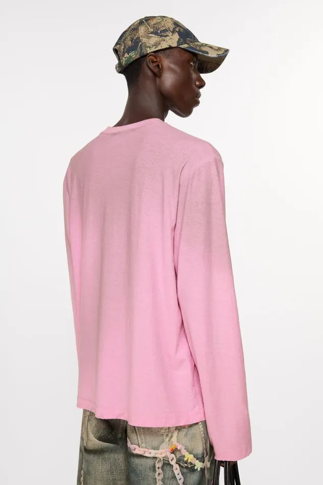 Acne Studios Logo Tshirt 8211 Relaxed Fit Cotton Candy Pink Man Tshirts
