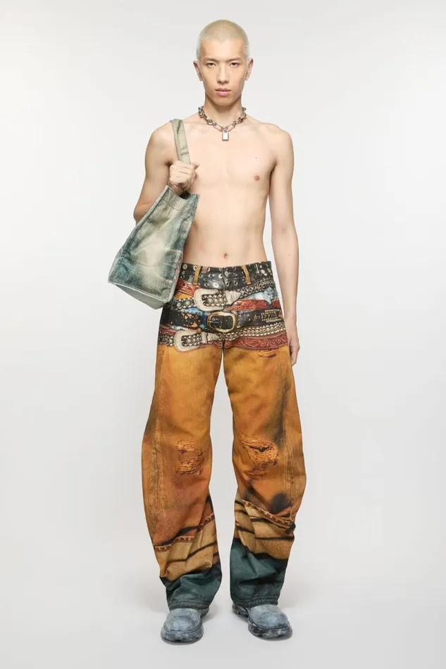 Acne Studios Loose Fit Jeans 8211 2006M Rust Orange Man Jeans