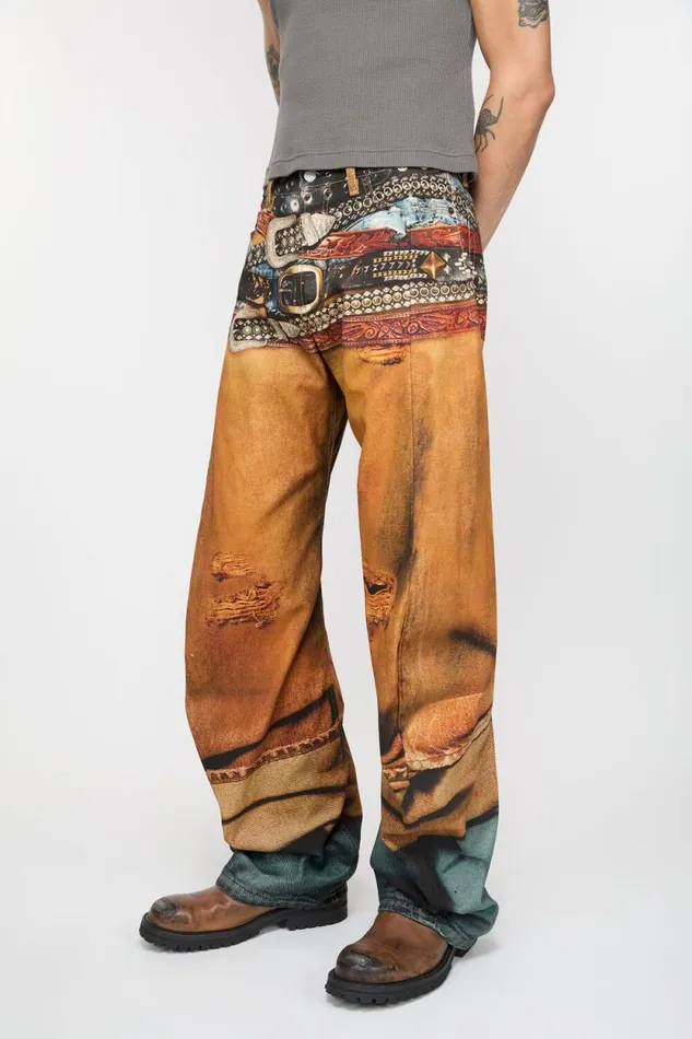 Acne Studios Loose Fit Jeans 8211 2006M Rust Orange Man Jeans
