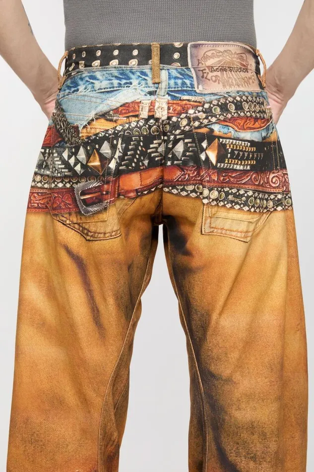 Acne Studios Loose Fit Jeans 8211 2006M Rust Orange Man Jeans