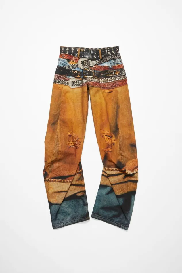 Acne Studios Loose Fit Jeans 8211 2006M Rust Orange Man Jeans