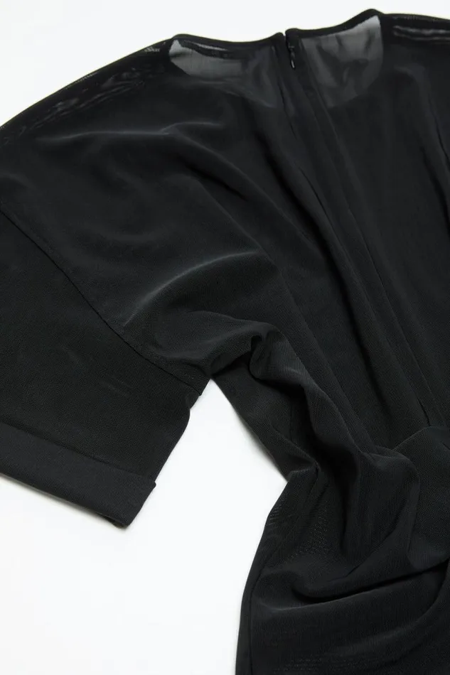 Acne Studios Mesh Tshirt Black Woman Shirts and Blouses