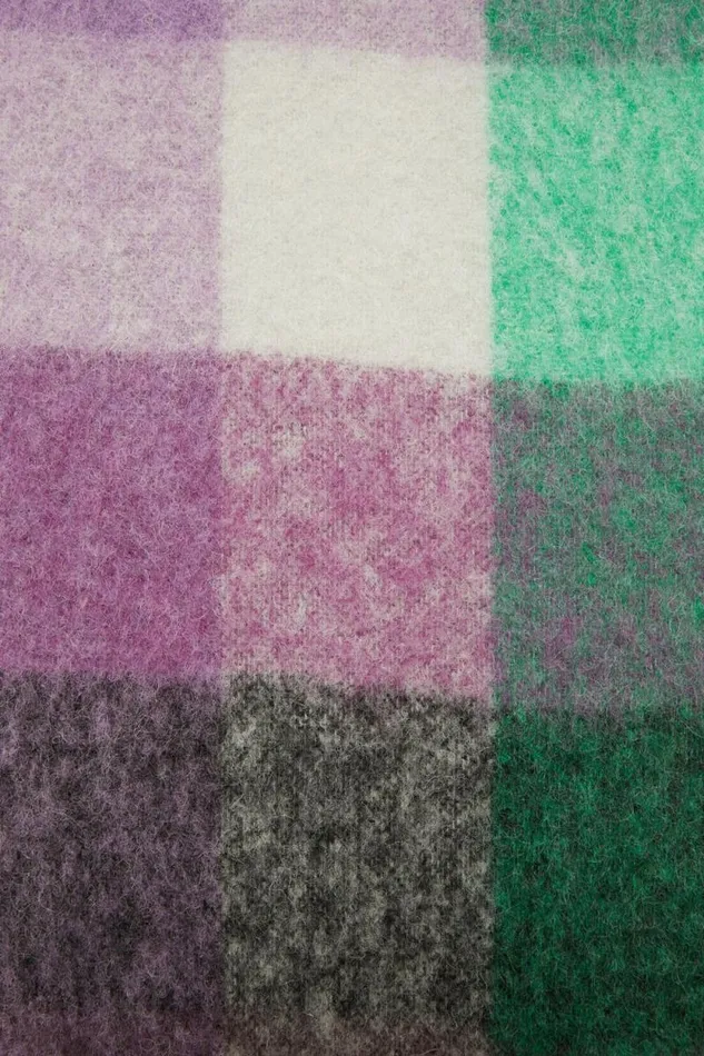 Acne Studios Mohair Checked Scarf Bright Greenpurplegrey Woman Scarves