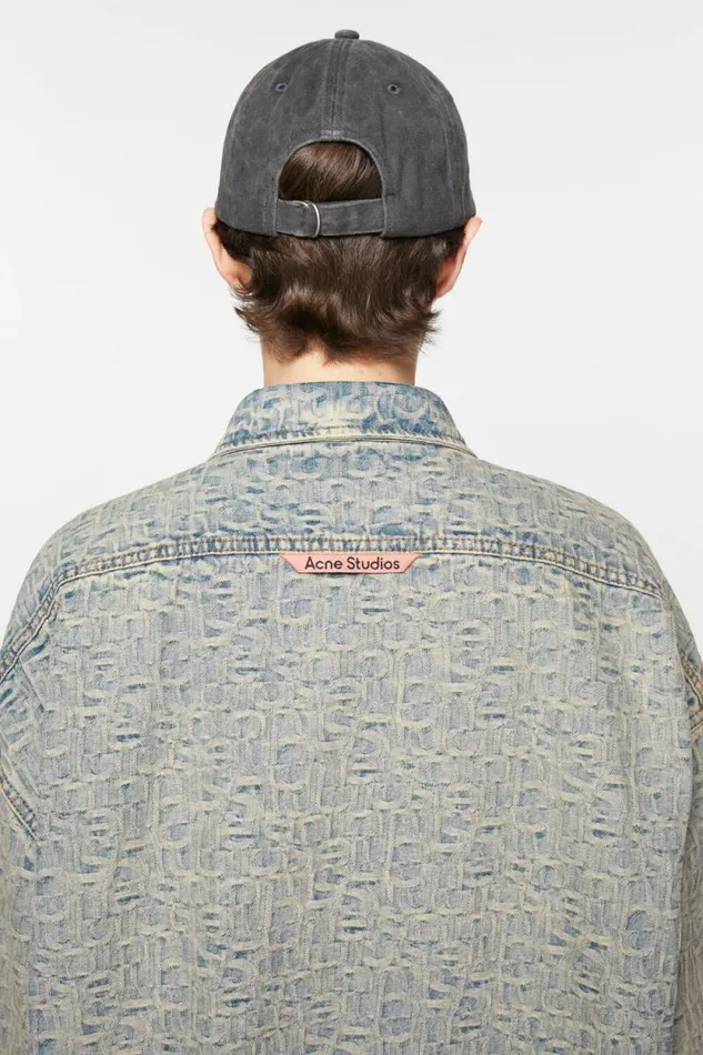 Acne Studios Monogram Denim Shirt 8211 Relaxed Fit Bluebeige Man Shirts