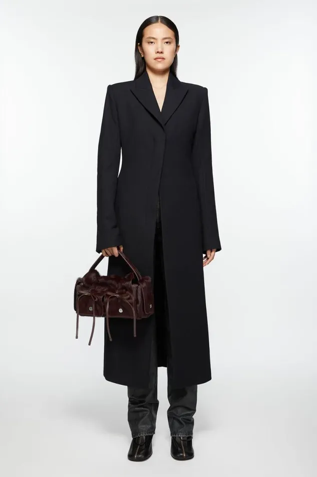 Acne Studios Multipocket Furry Leather Bag Dark Burgundy Man Bags