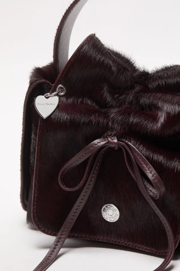 Acne Studios Multipocket Furry Leather Bag Dark Burgundy Man Bags