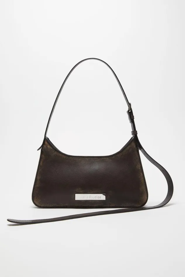 Acne Studios Platt Mini Shoulder Bag Dark Brownbeige Woman Bags