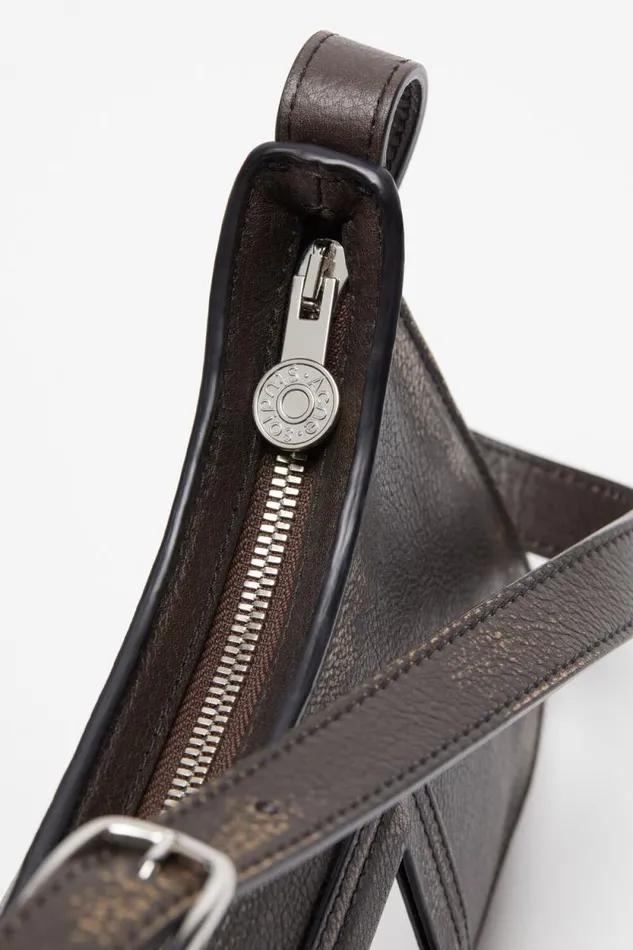 Acne Studios Platt Mini Shoulder Bag Dark Brownbeige Woman Bags