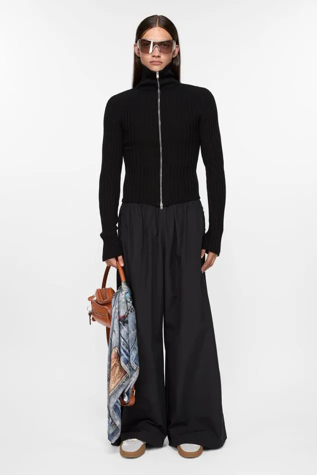 Acne Studios Relaxed Fit Trousers Black Man Trousers