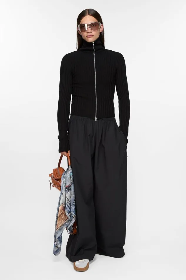 Acne Studios Relaxed Fit Trousers Black Man Trousers