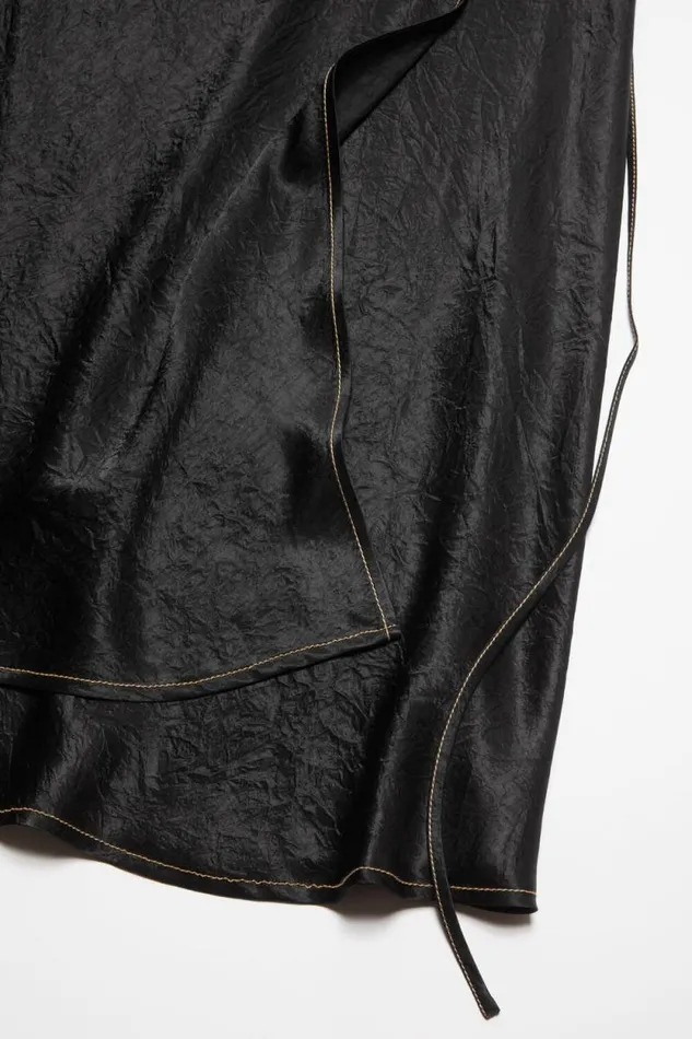 Acne Studios Satin Wrap Skirt Black Woman Skirts