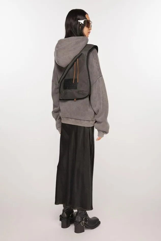 Acne Studios Sling Backpack Greyblack Man Bags