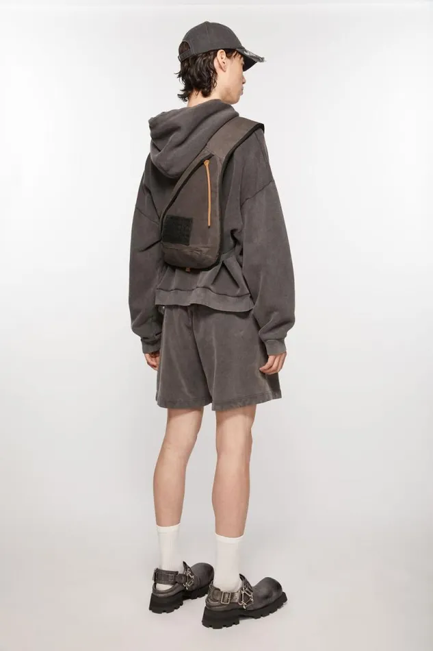 Acne Studios Sling Backpack Greyblack Man Bags