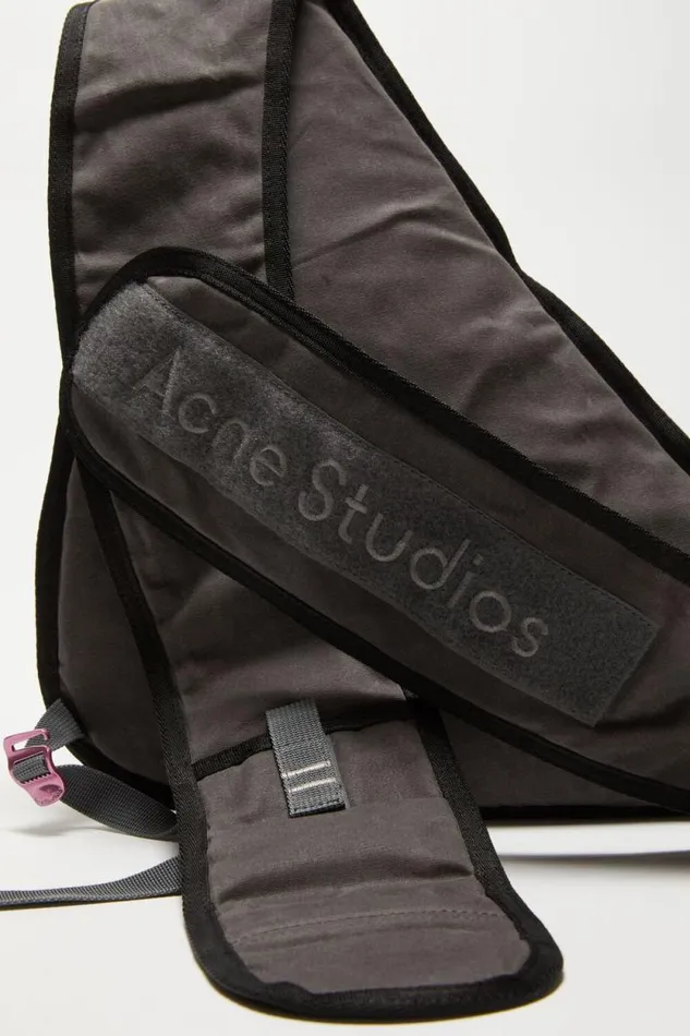 Acne Studios Sling Backpack Greyblack Man Bags