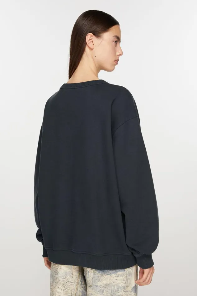Acne Studios Stamp Logo Sweatshirt Black Woman Sweatshirts