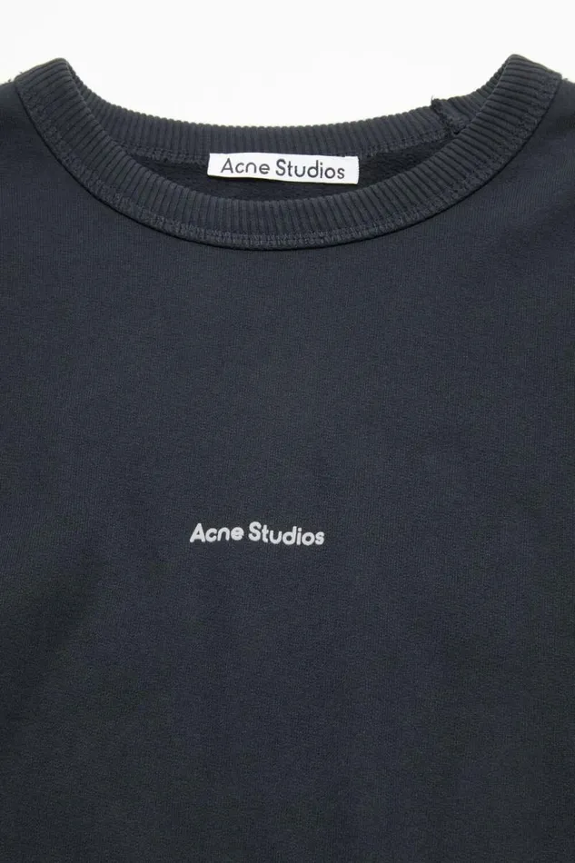 Acne Studios Stamp Logo Sweatshirt Black Woman Sweatshirts
