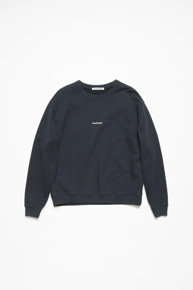 Acne Studios Stamp Logo Sweatshirt Black Woman Sweatshirts