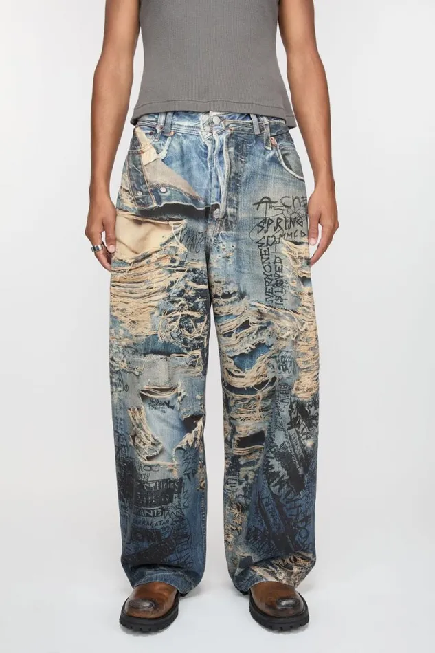 Acne Studios Super Baggy Fit Jeans 8211 2023 Mid Blue Man Jeans