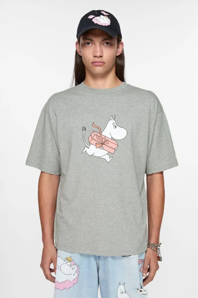 Acne Studios Tshirt Acne Studios X Moomin Light Grey Melange Man Tshirts