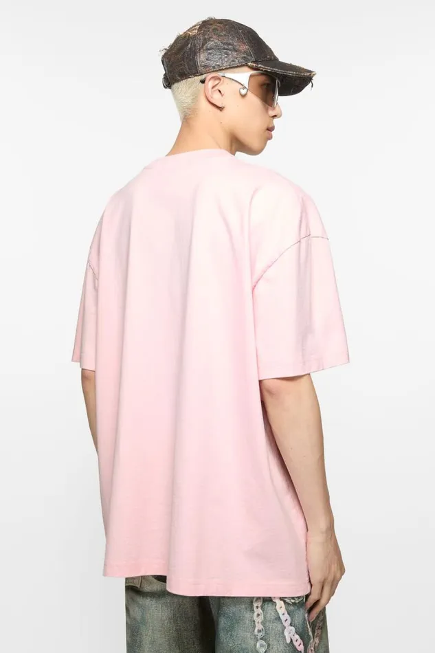 Acne Studios Tshirt Logo 8211 Relaxed Unisex Fit Innocent Pink Man Tshirts