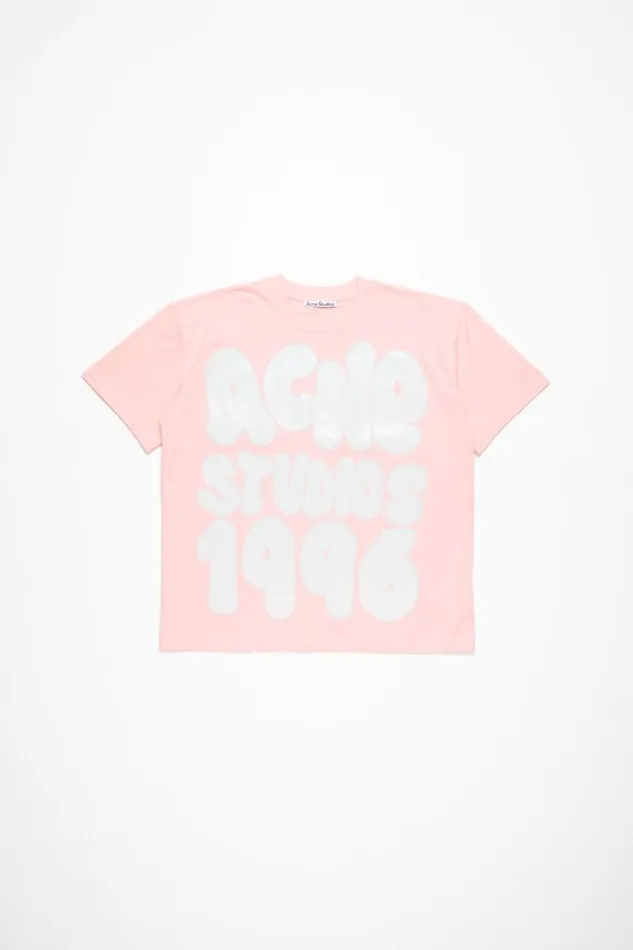 Acne Studios Tshirt Logo 8211 Relaxed Unisex Fit Innocent Pink Man Tshirts
