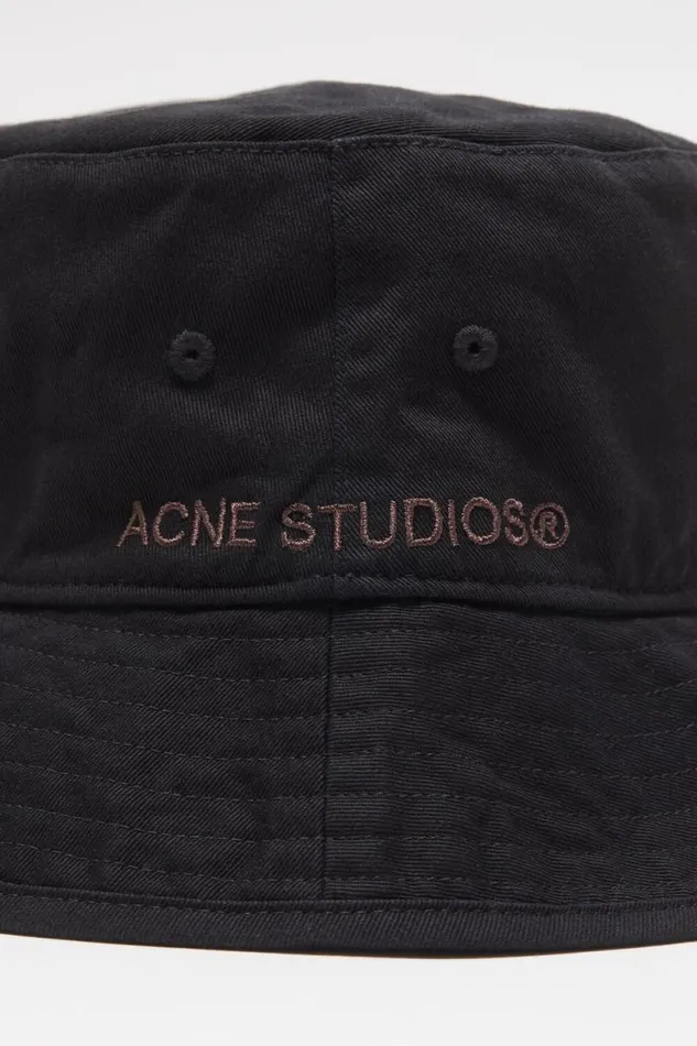 Acne Studios Twill Bucket Hat Black Man Hats
