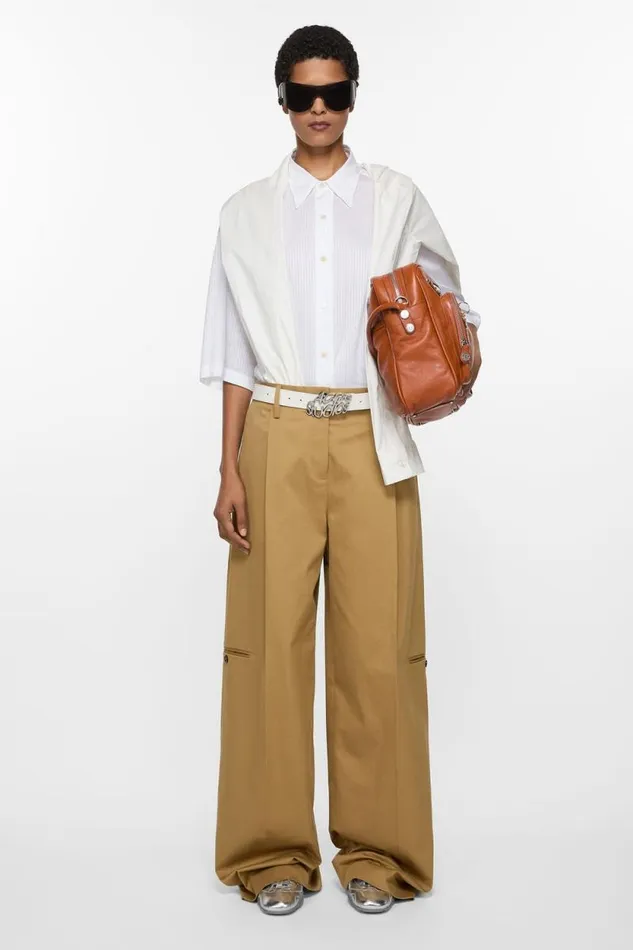 Acne Studios Twill Trousers Faded Ochre Woman Trousers