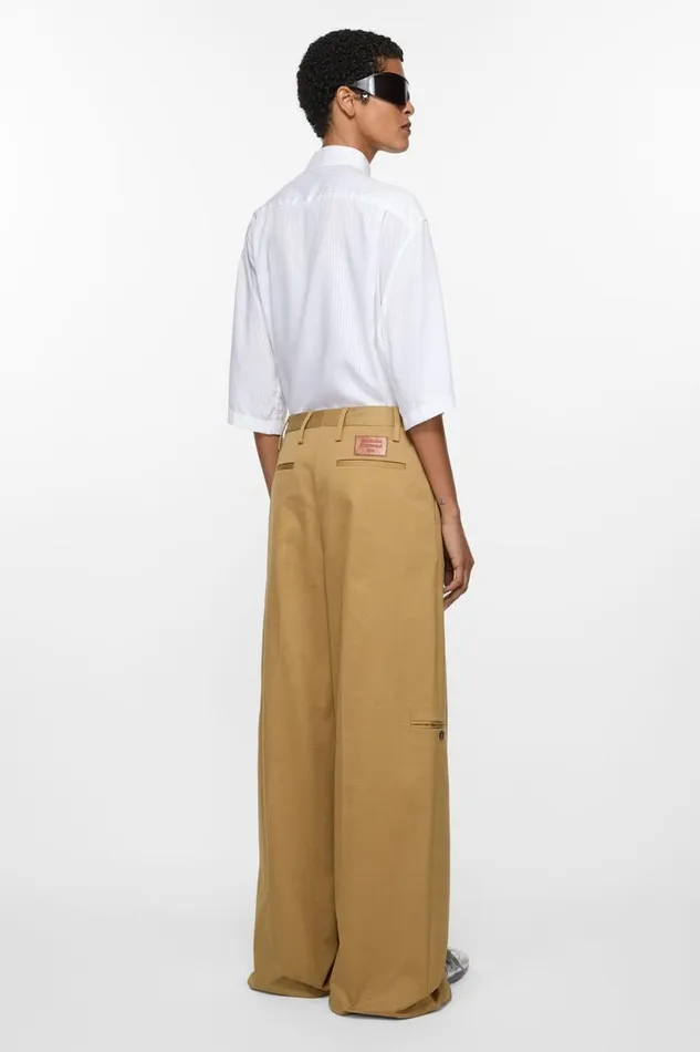 Acne Studios Twill Trousers Faded Ochre Woman Trousers