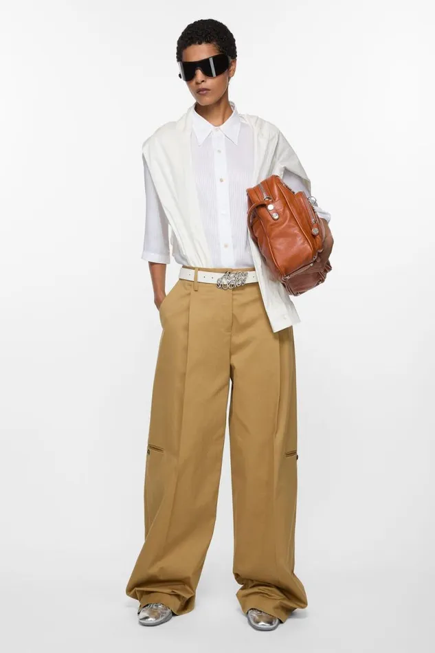 Acne Studios Twill Trousers Faded Ochre Woman Trousers