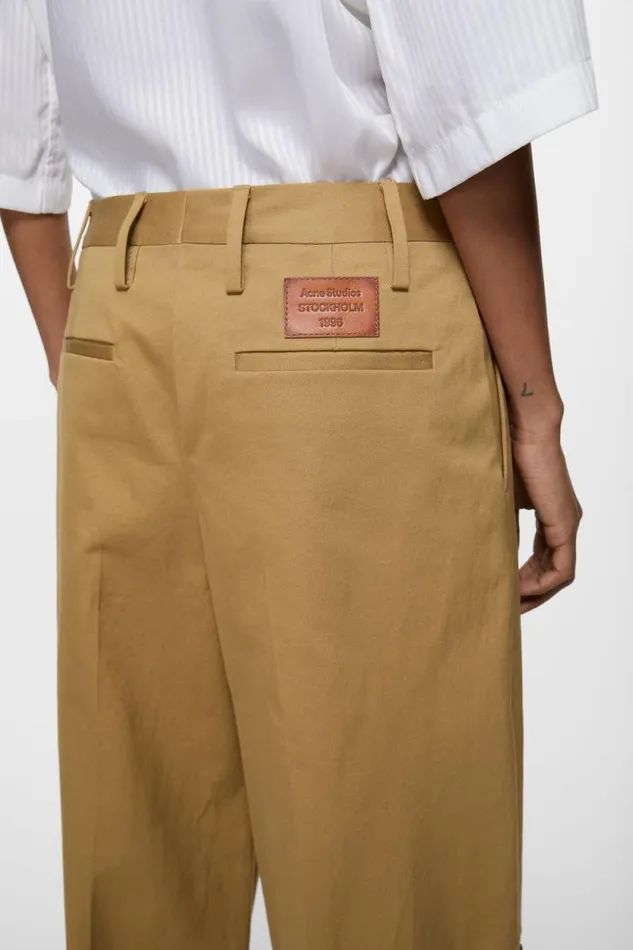 Acne Studios Twill Trousers Faded Ochre Woman Trousers