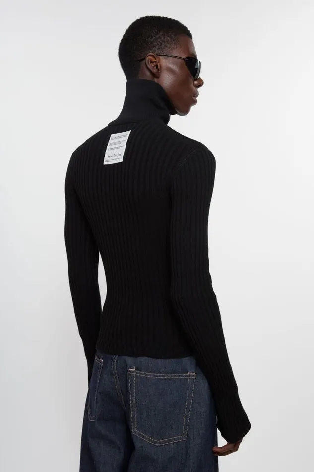 Acne Studios Zip Up Cardigan Black Man Knitwear