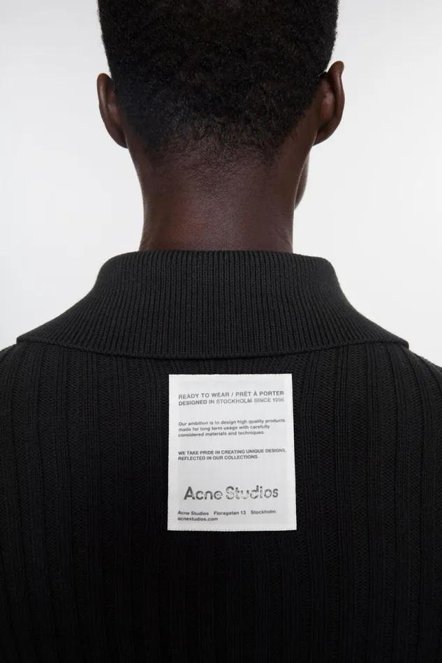 Acne Studios Zip Up Cardigan Black Man Knitwear