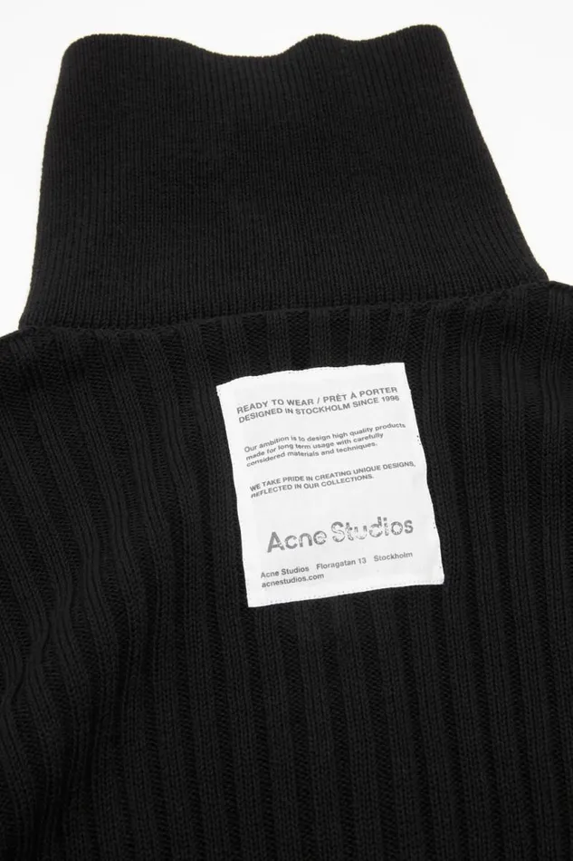 Acne Studios Zip Up Cardigan Black Man Knitwear
