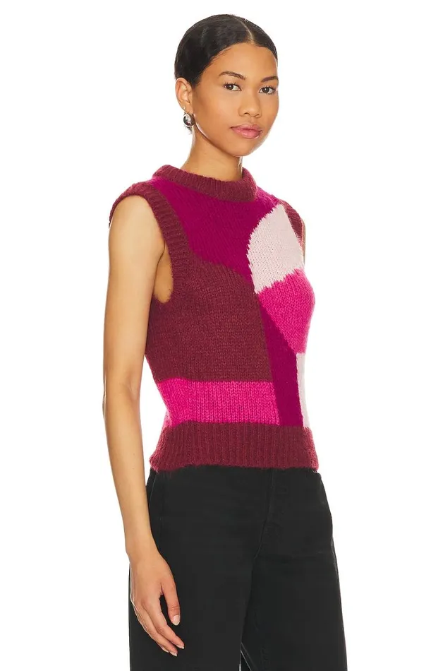 Adiel Knit Vest Pink Multi Women Lovers and Friends Sweaters and Knits