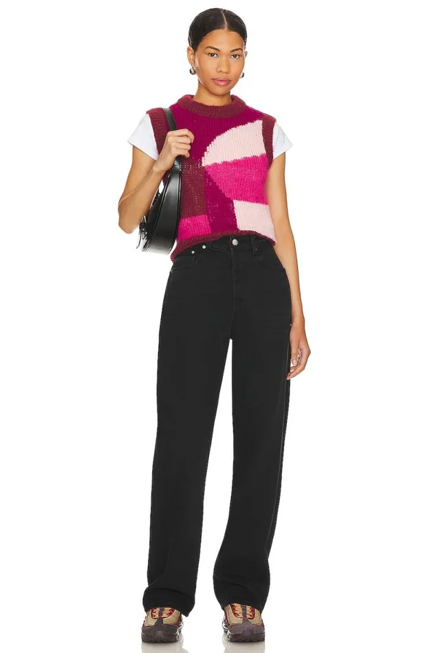 Adiel Knit Vest Pink Multi Women Lovers and Friends Sweaters and Knits