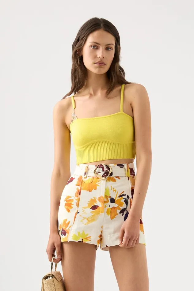 Aje Body and Crepe Knit Lucia Knit Bustier Sunflower Yellow 8211 Women