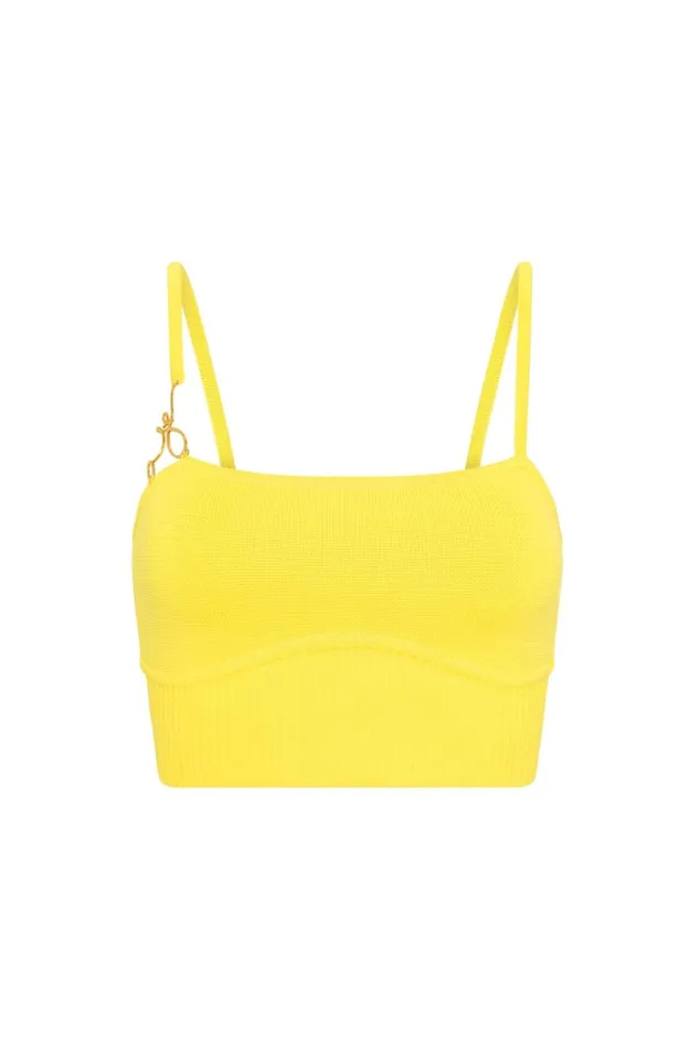 Aje Body and Crepe Knit Lucia Knit Bustier Sunflower Yellow 8211 Women Aje Body and Crepe Knit Lucia Knit Bustier Sunflower Yellow 8211 Women