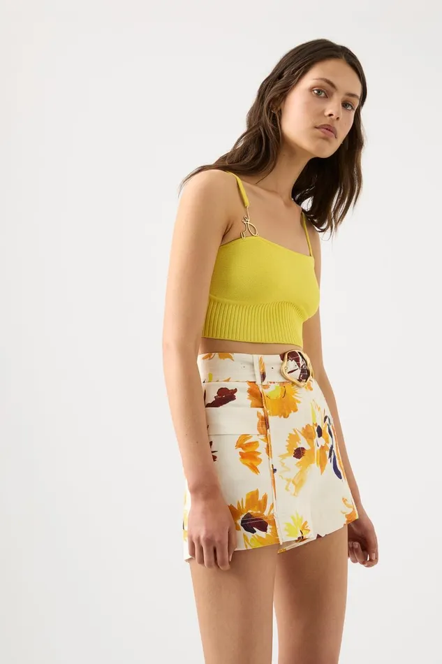 Aje Body and Crepe Knit Lucia Knit Bustier Sunflower Yellow 8211 Women Aje Body and Crepe Knit Lucia Knit Bustier Sunflower Yellow 8211 Women