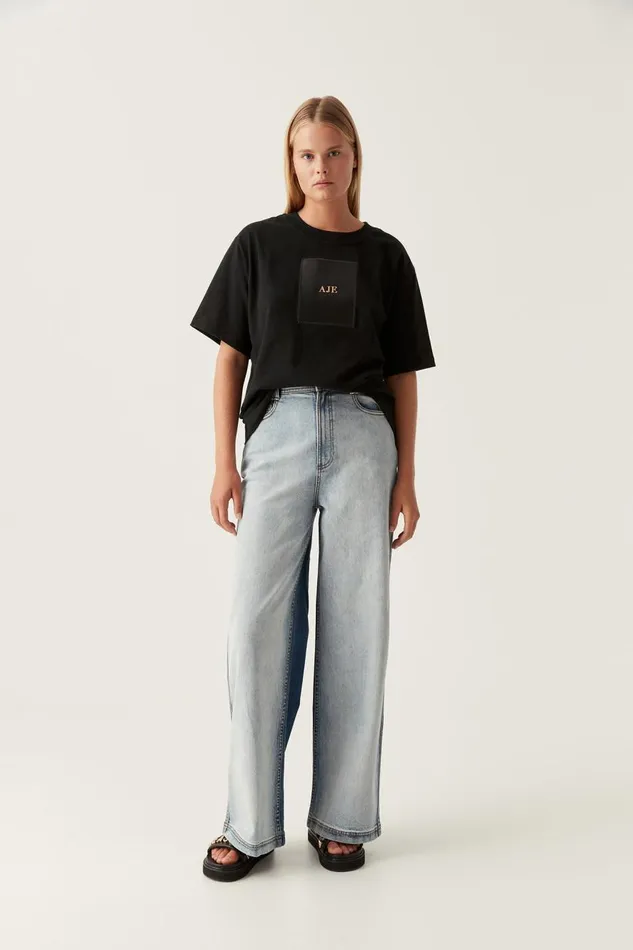Aje Denim Embrace Wide Leg Jeans Two Tone Indigo 8211 Women