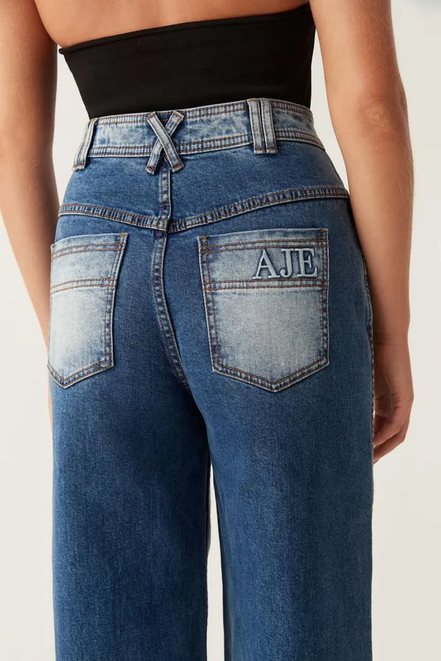 Aje Denim Embrace Wide Leg Jeans Two Tone Indigo 8211 Women