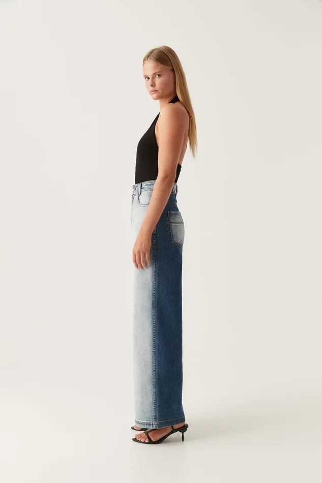 Aje Denim Embrace Wide Leg Jeans Two Tone Indigo 8211 Women