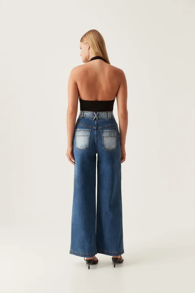 Aje Denim Embrace Wide Leg Jeans Two Tone Indigo 8211 Women