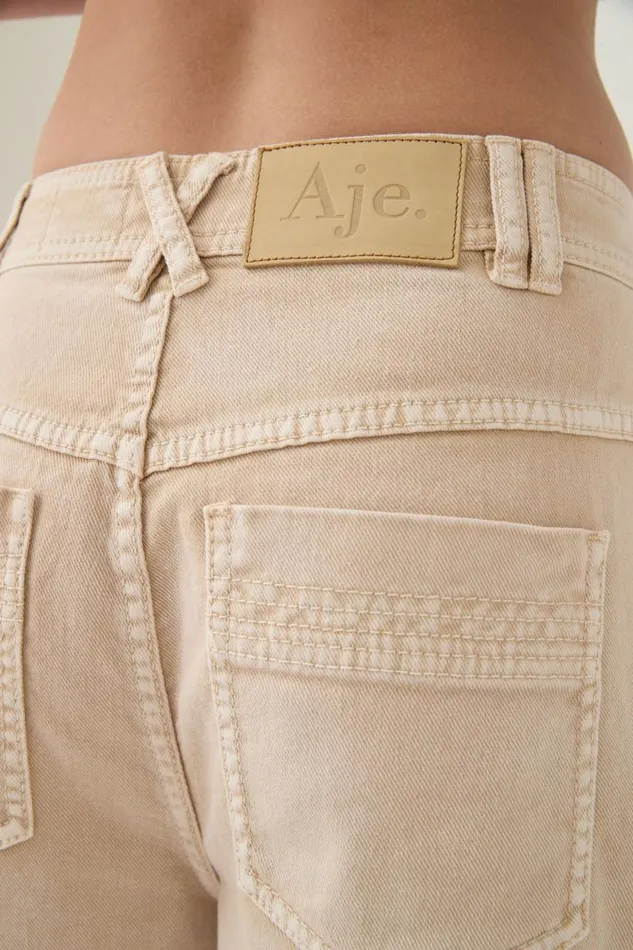 Aje Denim Kya Contrast Wide Leg Jeans Sand Storm Wash 8211 Women