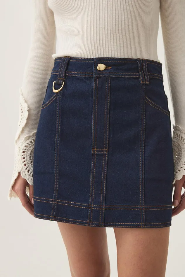 Aje Denim Resonance Denim Mini Skirt Indigo 8211 Women