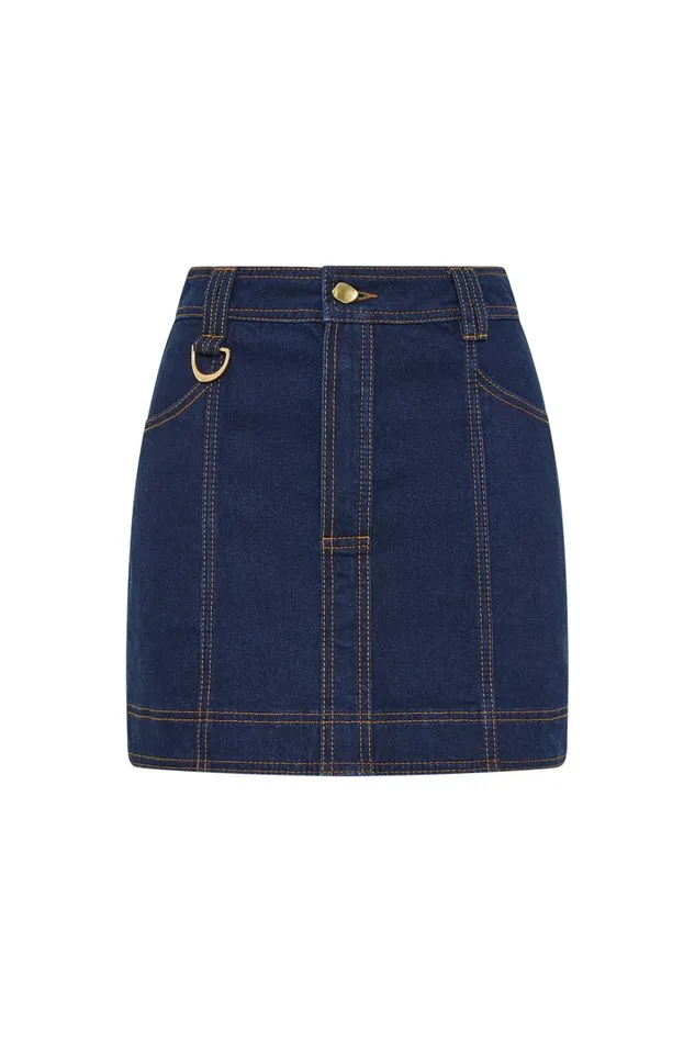 Aje Denim Resonance Denim Mini Skirt Indigo 8211 Women