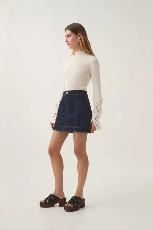 Aje Denim Resonance Denim Mini Skirt Indigo 8211 Women